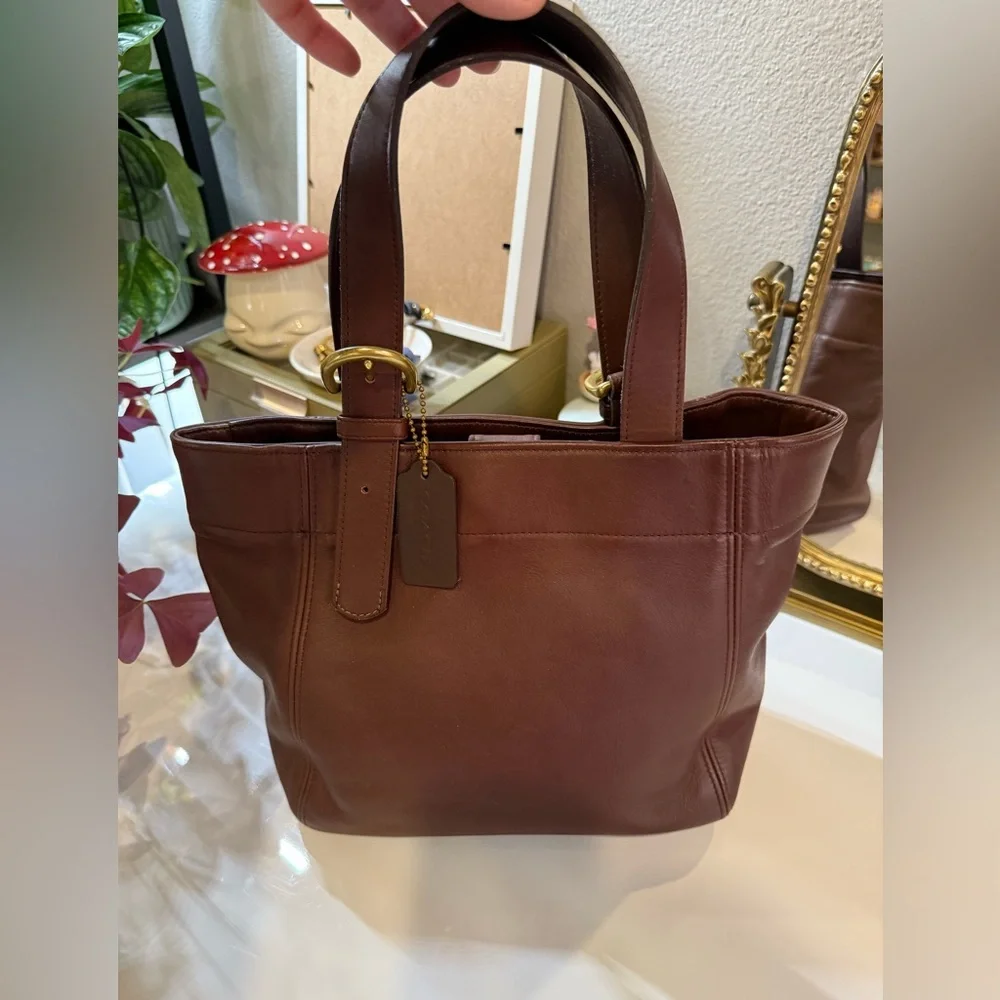 Coach Vintage Waverly Smooth Leather Tote Bag Old Coach 4133 - Picture 2 of 8